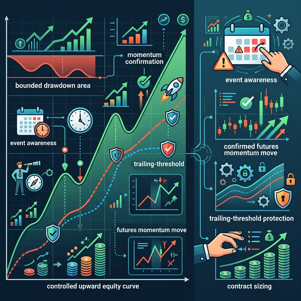 Apex Trader Funding Momentum Futures EA controlled performance testing visual