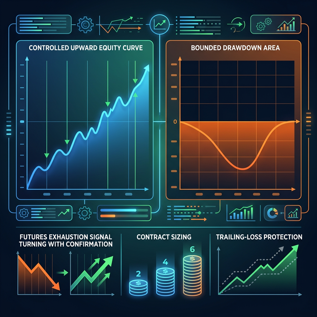 Apex Trader Funding Futures Reversal EA controlled performance testing visual