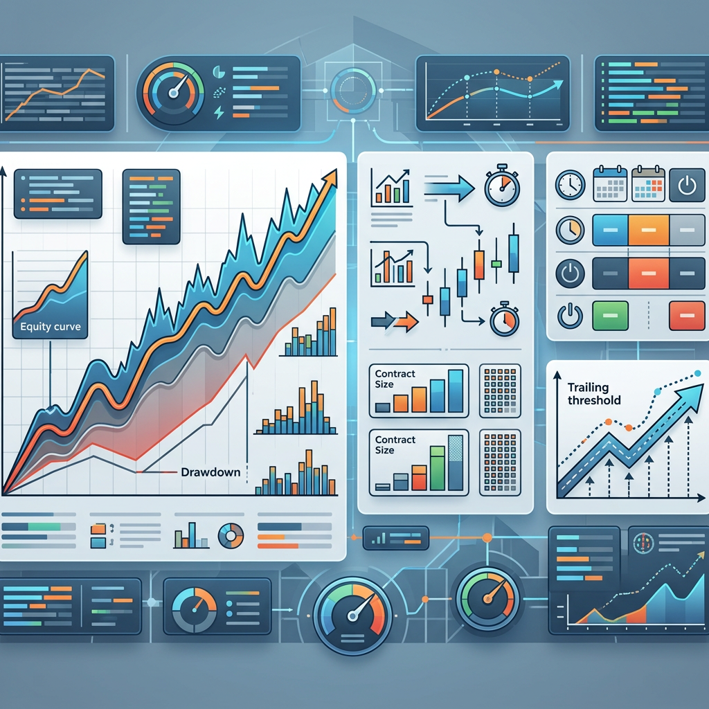 Apex Trader Funding Futures Scalping EA controlled performance testing visual