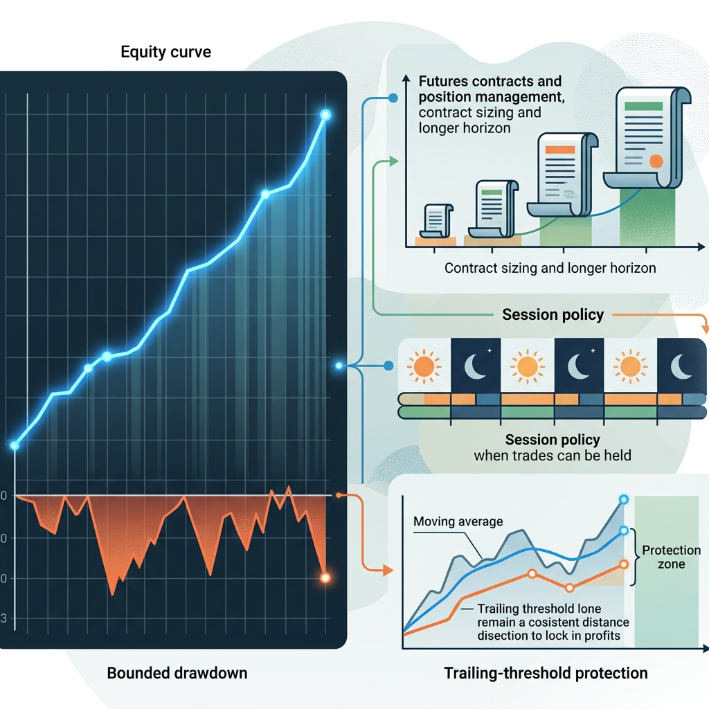 Apex Trader Funding Swing Futures EA controlled performance testing visual