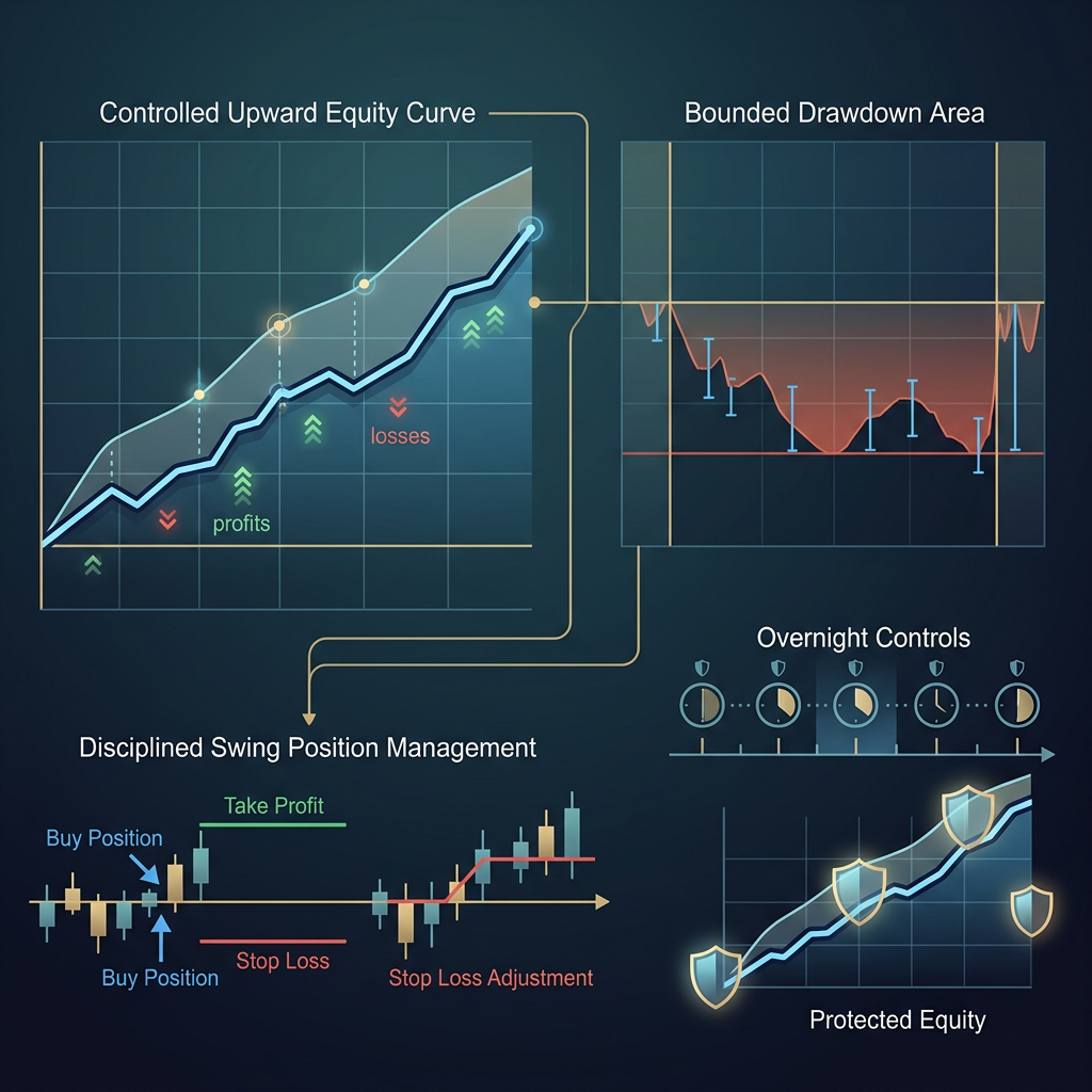 Blue Guardian Swing Trading EA controlled performance testing visual