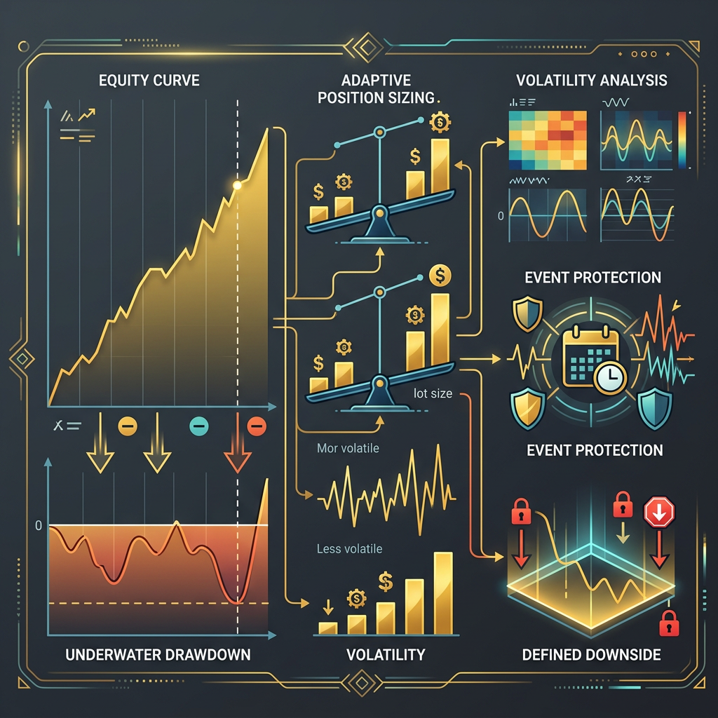 E8 Funding Gold XAUUSD EA controlled performance testing visual