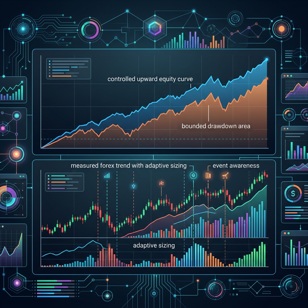 E8 Funding Trend Following EA controlled performance testing visual