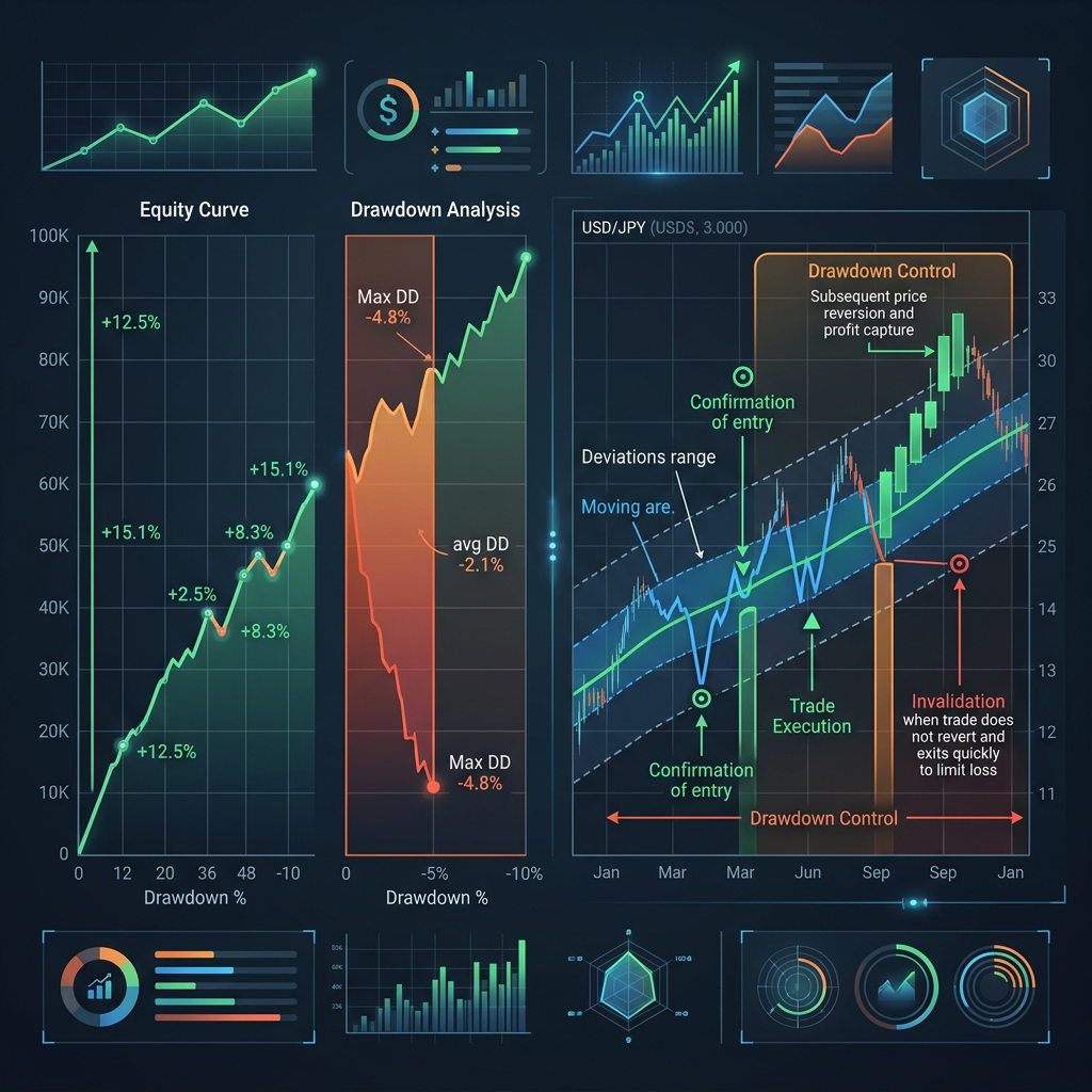 Funding Pips Mean Reversion EA controlled performance testing visual