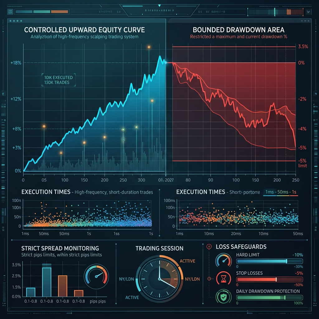 Funding Pips Scalping EA controlled performance testing visual