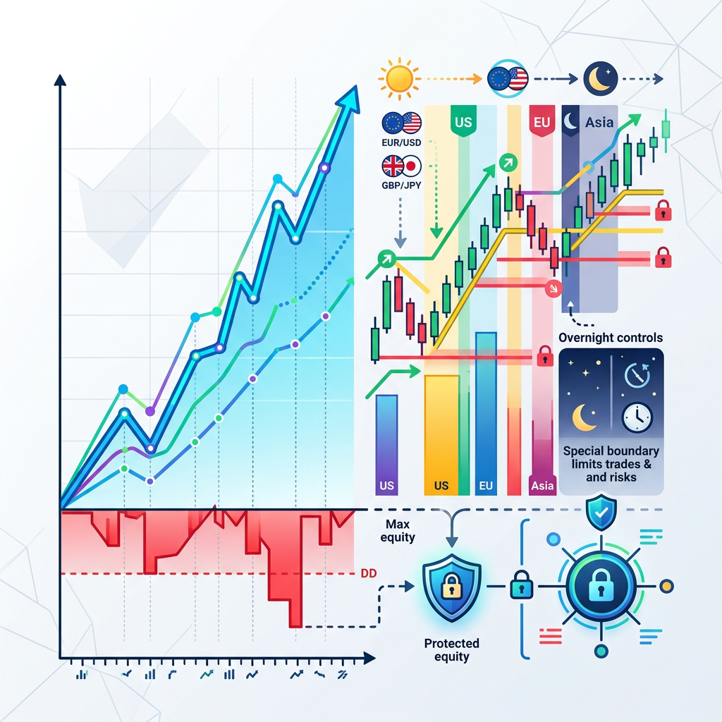 Funding Pips Swing Trading EA controlled performance testing visual